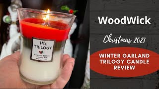 WoodWick WINTER GARLAND TRILOGY Candle Review [upl. by Gerkman758]