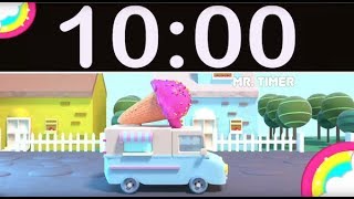 10 Minute Timer Countdown with Music for Kids Ice Cream Truck amp Rainbow [upl. by Neih205]