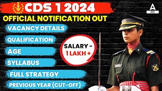 UPSC CDS 1 2024  Notification Out  Syllabus Exam Date Eligibility Age  By Pratibha Maam [upl. by Kurtz537]