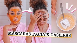 DIY 5 MĂSCARAS CASEIRAS PRA CUIDAR DA PELE anti acne esfoliante hidrante [upl. by Eixirt241]