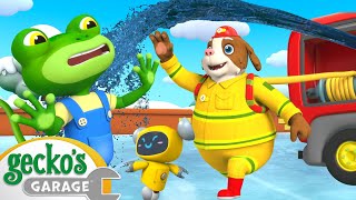 Frozen Firetruck Fiasco  Geckos Garage  Trucks For Children  Cartoons For Kids [upl. by Tooley]