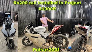 RS200 tail installed in project BMW S1000R  bajaj Pulsar220f to BMW S1000R [upl. by Brittany632]