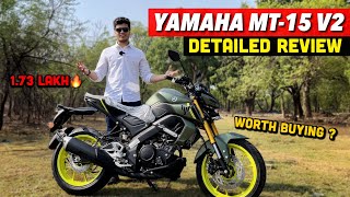 Yamaha MT 15 V2 Detailed Review  New Cyber green colour [upl. by Cassandry768]