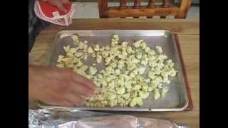 Como prepara Coliflor al Horno con ajo  Receta [upl. by Aelram]