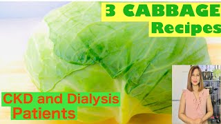 KIDNEY DIET  3 QuickampEasy Cabbage Recipes even for Dialysis Patients [upl. by Kiel]