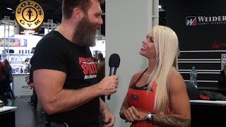 karachoSPORTS beautiful Larissa Reis and the Viking on FIBO 2014 [upl. by Adrell]