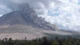 Pyroclastic flow on Sinabung volcano Indonesia 27 July 2015 [upl. by Ferro]