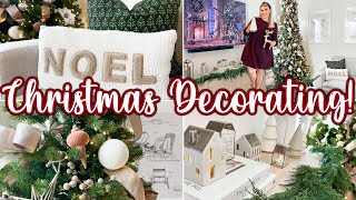 🎄 CHRISTMAS in july DECORATE WITH ME 🎄  Cozy Christmas Living Room w Christmas Decorating Ideas [upl. by Yelir321]