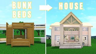 Turning BUNK BEDS into A REAL BLOXBURG HOUSE [upl. by Yelyab728]