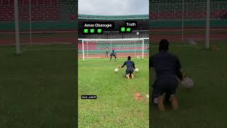 Content creator vs pro The left or right challenge vs Amas Obasogie  golden glove winner in NPFL [upl. by Amron]