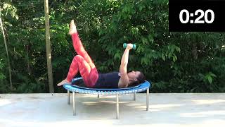 Day 14 Jan 2022 Kickstart Rebounding Series Weighted CoreAb workout on a Bellicon Trampoline [upl. by Grindlay]