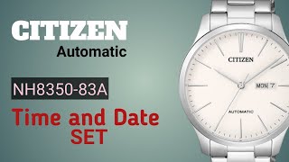 How to Set the quotTime and Datequot CITIZEN NH835083A [upl. by Constantin810]