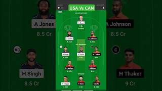 USA Vs CAN DREAM 11 PREDICTION TODAY LIVE dream11prediction cricketmatch dream11team shorts win [upl. by Paxon855]