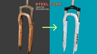 ASMR Giant steel fork Restoration  Brilliant Rust [upl. by Nnylireg126]