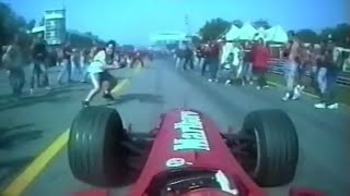 Schumacher somehow avoids hitting fans after track invasion Italy 2000 [upl. by Libre]