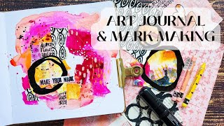 Abstract Art Journal Tutorial with Inks Mark Making and Collage Fodder  Quick and Fun [upl. by Neurath]