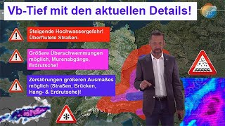 Das VbTief mit den aktuellen Details Hochwasser Alpenschnee NiederschlagsSummen Weiterer Trend [upl. by Leemaj]