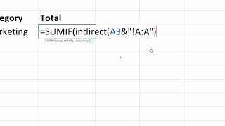 SUMIF with INDIRECT Function for Dynamic Sheet and Table References [upl. by Jeraldine300]