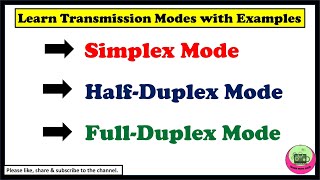 Data Transmission Modes Simplex Half Duplex And Full DuplexS2CS [upl. by Tiga]