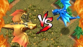 GIANT DRAGON vs ELECTRO DRAGON  NEW Dragons Lair Goblin Map  Clash of Clans Update [upl. by Noitsirhc]