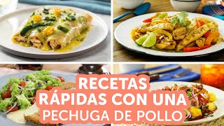 Recetas rápidas con 1 pechuga de pollo  Kiwilimón [upl. by Ann-Marie]