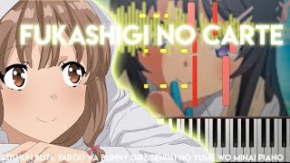 Fukashigi no Carte  Seishun Buta Yarou wa Bunny Girl Senpai no Yume wo Minai ED synthesia piano [upl. by Bogosian]