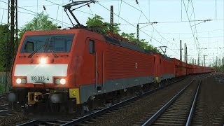 BR189 CAKv Kupplung Erzzug Rhein  Mosel Köln  Trier Führerstandsmitfahrt Train Simulator 2017 [upl. by Eissen244]