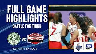 Chery Tiggo vs St Benilde Battle for Third highlights  2024 PNVF Champions League  Feb 10 2024 [upl. by Terza957]