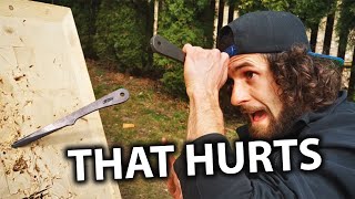 10 WAYS To Get Hurt While THROWING KNIVES [upl. by Garceau495]