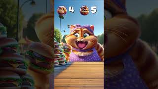 Grandma Cat  Hamburger Eating Champion funny game food cartoon [upl. by Cale]