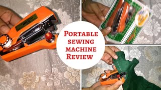 Portable Mini Sewing Machine Review Video How to use Portable Mini Sewing Machine [upl. by Atsillac]