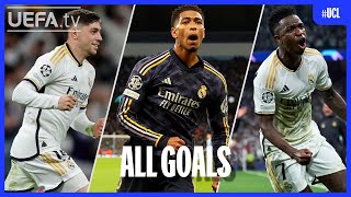 VALVERDE BELLINGHAM VINÍCIUS  All REAL MADRID 202324 GOALS to reach the UCL Final ⚽ [upl. by Ydda123]