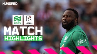 POLLARD SMASHES FIVE SIXES OFF RASHID KHAN IN NAILBITER  Southern Brave v Trent Rockets Highlights [upl. by Ardnassela]