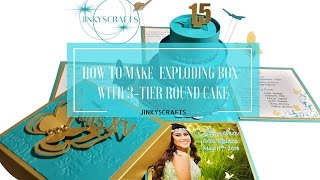 How To Make Exploding Box Invitation with 3Tier Round Cake [upl. by Teragramyram]