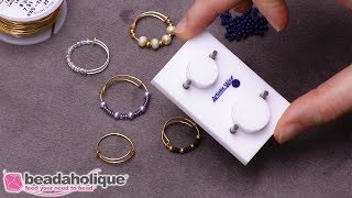 How to Make an Adjustable Beaded Ring Using the Artistic Wire Adjustable Ring Jig [upl. by Gavin161]