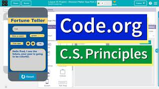 Codeorg Decision Maker App Lesson 12 13 amp 14  Answer Tutorial  Full App Part 1 2 3 CSP Unit 4 [upl. by Halonna233]