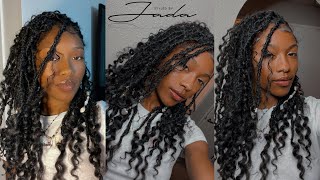 DETAILED Easy amp Affordable Soft locs  Goddess Locs with curly ends  DIY AT HOME [upl. by Blackman]