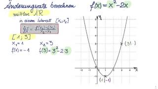 Änderungsrate berechnen  Differenzenquotient  Differentialquotient [upl. by Amjan118]