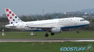 Croatia Airlines  Airbus A319112 9ACTH  Landing at Zagreb airport ZAGLDZA [upl. by Aytak]