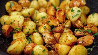 Das einfachste und leckerste Rezept für Kartoffeln mit Hähnchenbrust in der Pfanne [upl. by Anerys]