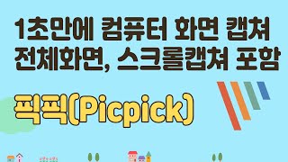 픽픽Picpick으로 1초만에 캡쳐 끝 컴퓨터 화면캡쳐  캡쳐도구 최고의 프로그램 [upl. by Eldrida]