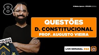 Live 84 Questões Direito Constitucional  PMMG [upl. by Suolhcin]