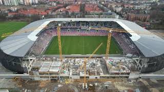 Mostostal Zabrze  GPBP SA  dokończenie budowy stadionu im Ernesta Pohla w Zabrzu  grudzień 2023 [upl. by Kirsteni]