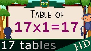 17x117 Multiplication Table of Seventeen Tables Song Multiplication Time of tables  MathsTables [upl. by Olimreh]