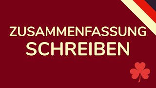 ZUSAMMENFASSUNG SCHREIBEN DEUTSCH schnell amp einfach erklärt animiert 🇩🇪 [upl. by Akimihs]