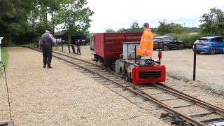 Wagons Nos 3 and 18 at Blythburgh on the Southwold Railway trackbed on 1st August 2023 [upl. by Grimbal]