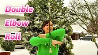 Double Elbow Roll  Novice Baton Twirling  How to Twirl a Baton  Baton Twirling Tutorial [upl. by Decima]