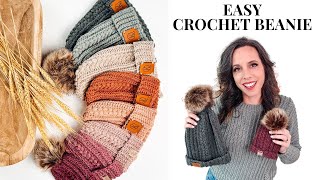 Easy amp Quick Crochet Beanie Hat Tutorial [upl. by Viola]