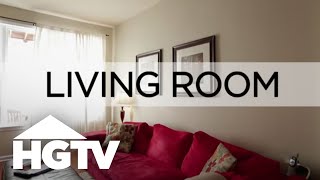 How to Decorate a Living Room for Cheap  HGTV [upl. by Haeluj]