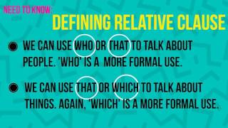 Defining relative clauses [upl. by Iaw409]